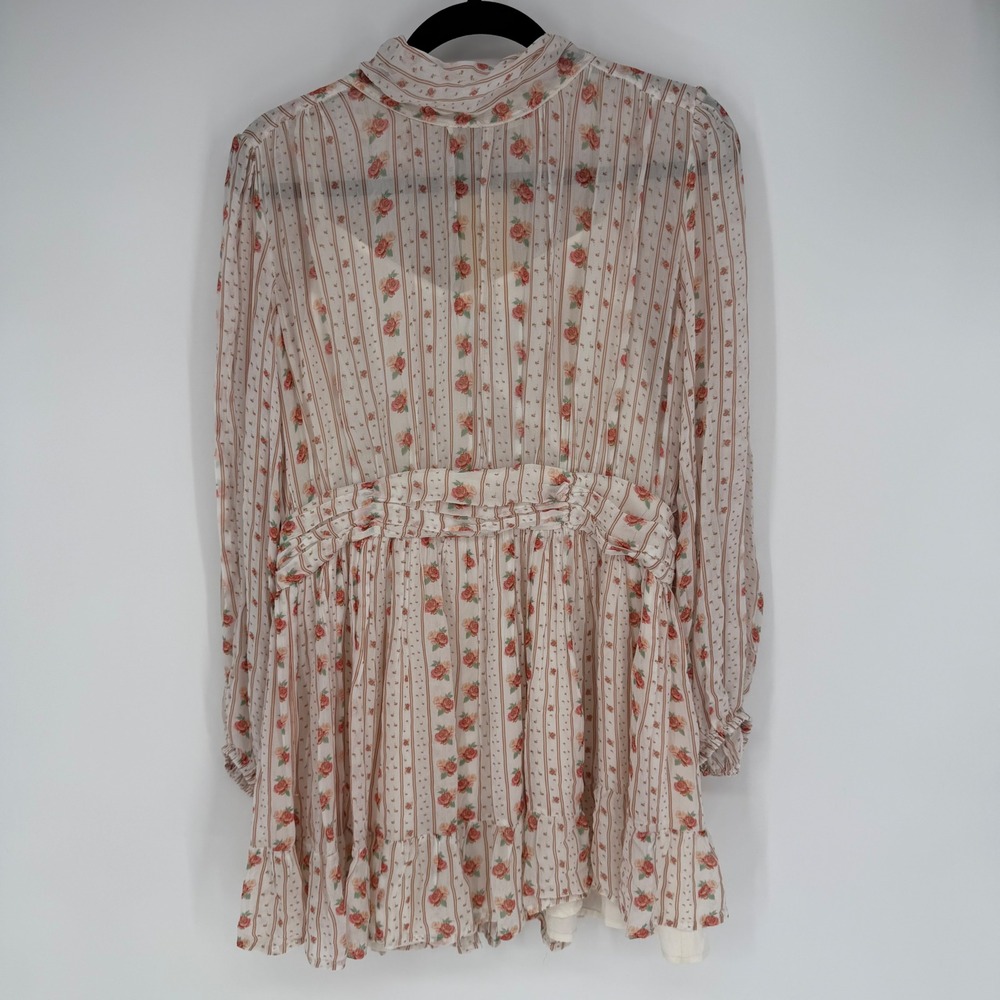 ANTHROPOLOGIE LET ME BE MOCK NECK‎ SHEER MINI DRESS MEDIUM NWT GARDEN FAIRY CHIC
